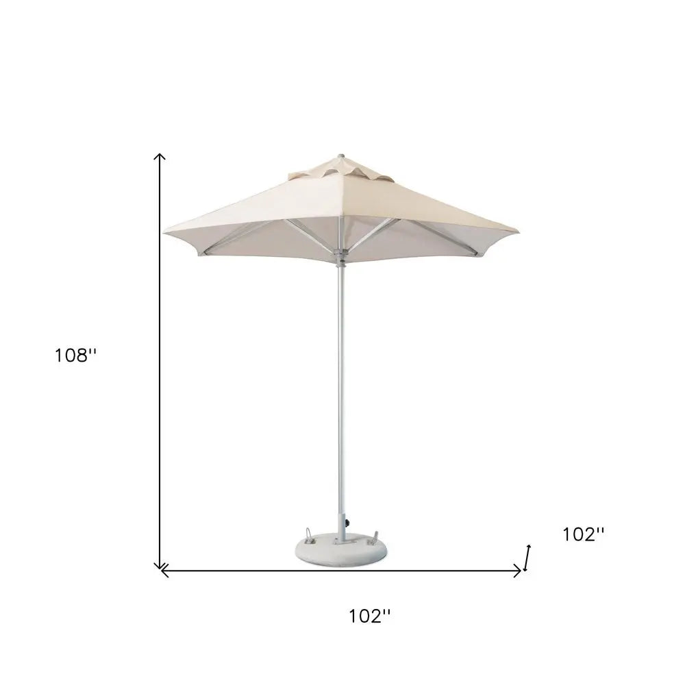 9' Ecru Polyester Round Market Patio Umbrella - NOBLE HOME INTERIORS