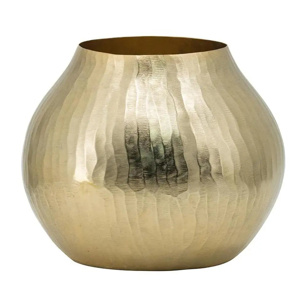 9" Gold Round Aluminum Table Vase - NOBLE HOME INTERIORS