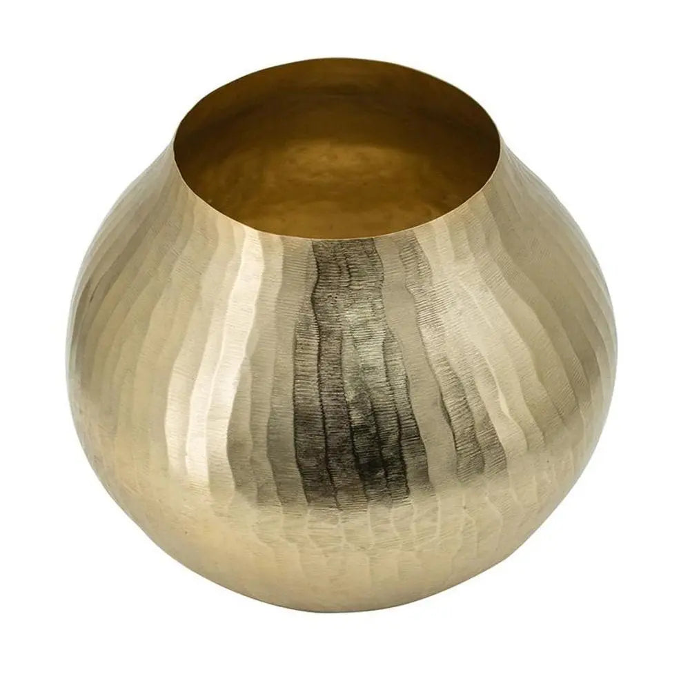 9" Gold Round Aluminum Table Vase - NOBLE HOME INTERIORS