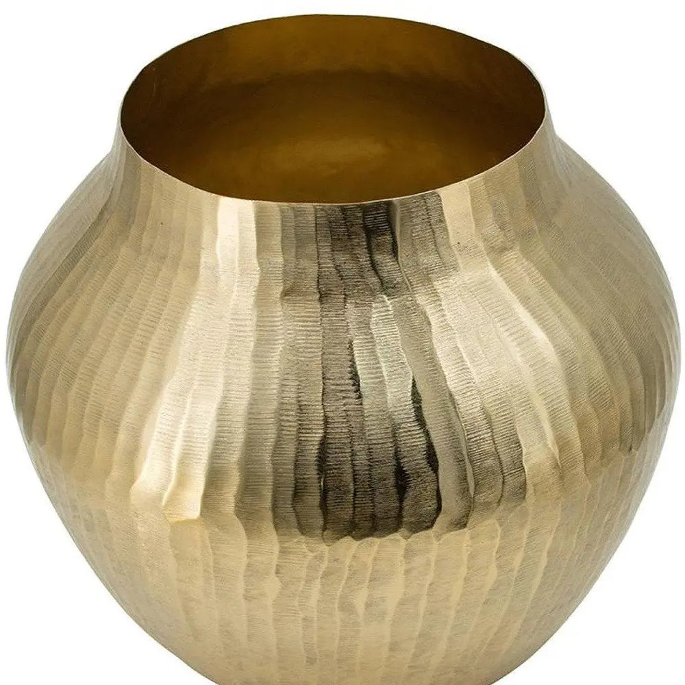 9" Gold Round Aluminum Table Vase - NOBLE HOME INTERIORS