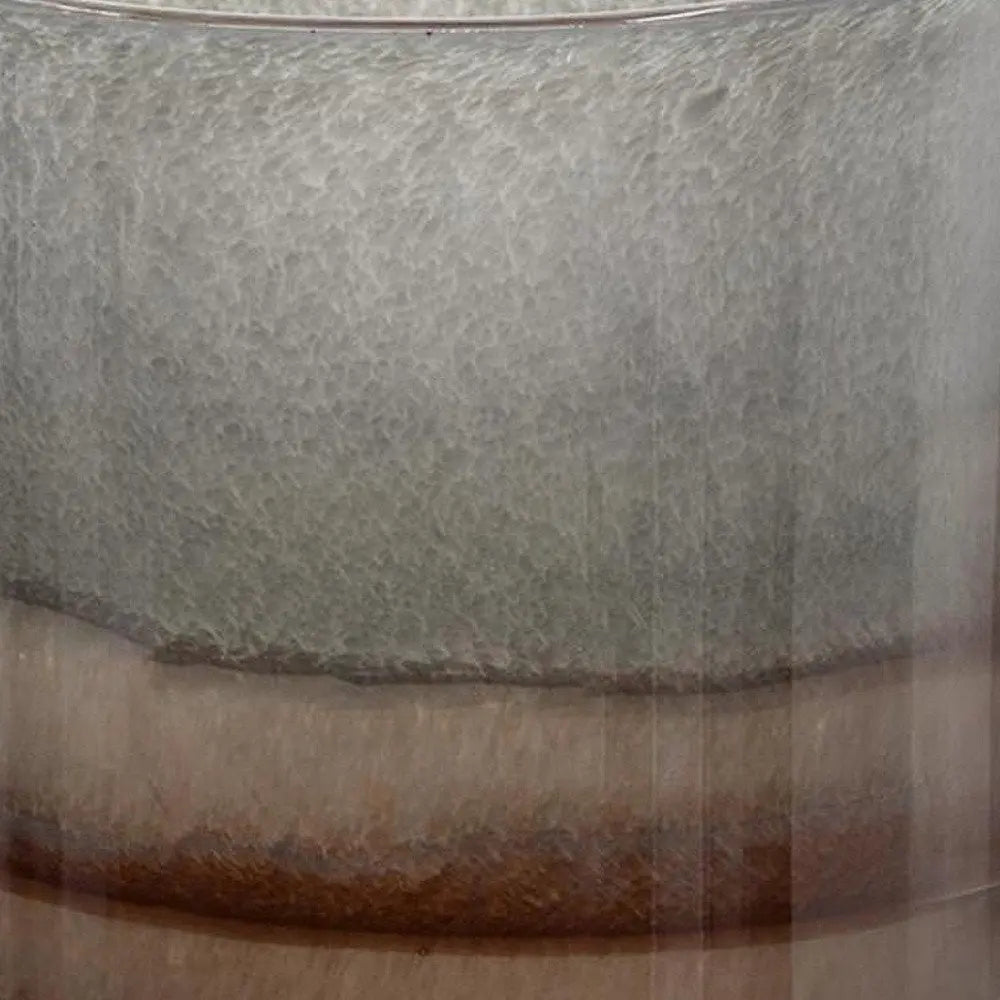 9" Gray And Brown Ombre Round Glass Table Vase - NOBLE HOME INTERIORS
