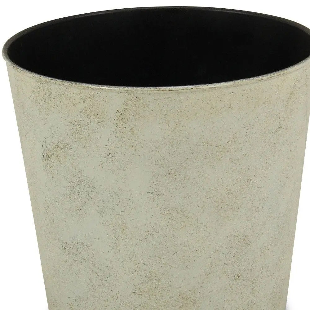 9" Gray Recycled Plastic Indoor Outdoor Round Pot Planter - NOBLE HOME INTERIORS