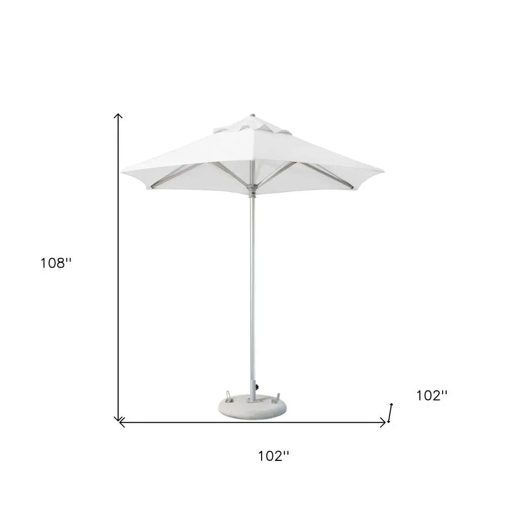 9' White Polyester Round Market Patio Umbrella - NOBLE HOME INTERIORS