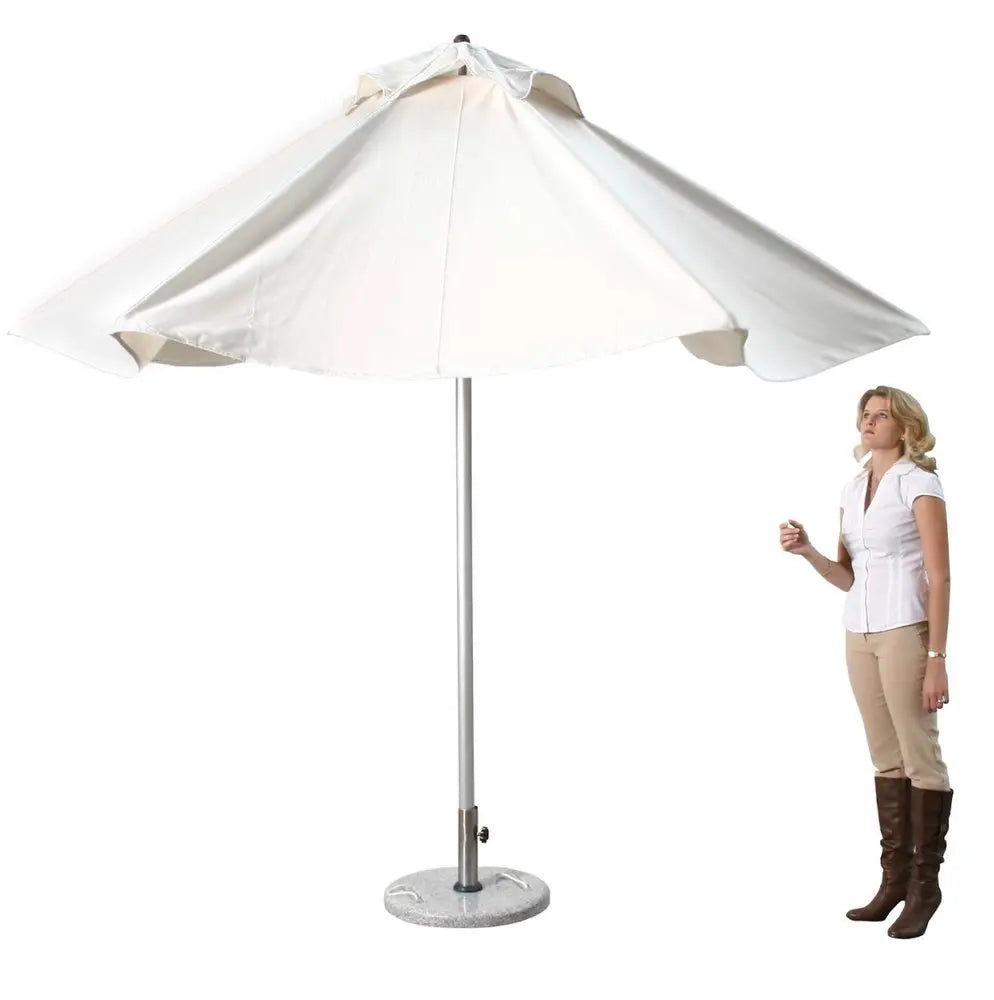 9' White Polyester Round Market Patio Umbrella - NOBLE HOME INTERIORS
