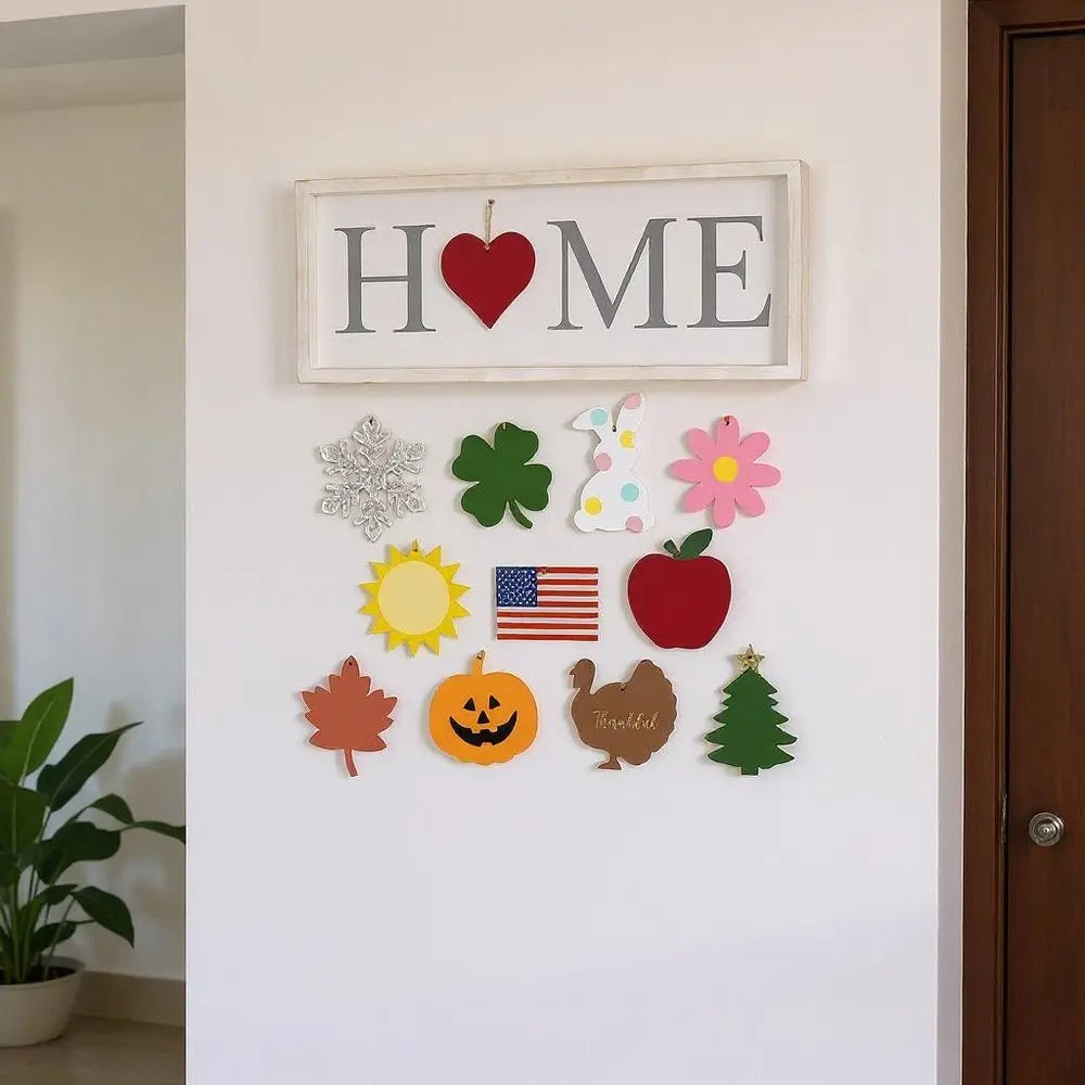 9" X 23" White Heart Home Wood Wall Decor - NOBLE HOME INTERIORS