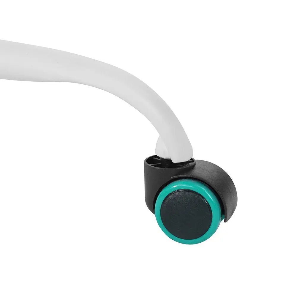 Aqua and White Adjustable Height Swivel Rolling Office Chair HomeRoots