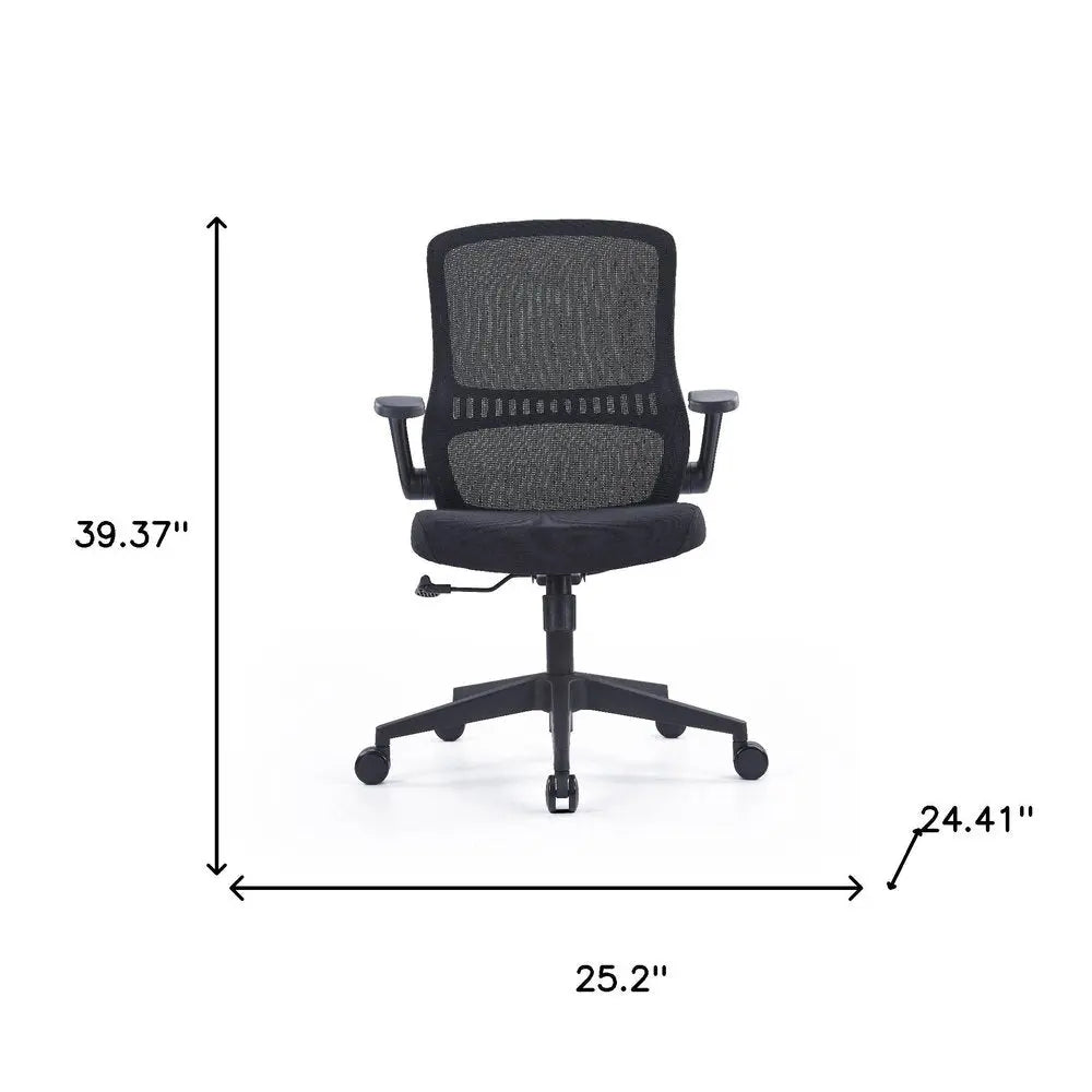 Black Adjustable Height Swivel Rolling Executive Office Chair - NOBLE HOME INTERIORS