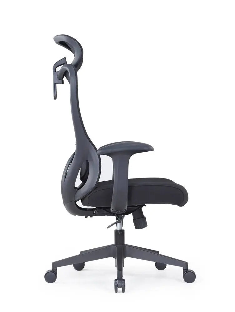 Black Adjustable Height Swivel Rolling Executive Office Chair - NOBLE HOME INTERIORS