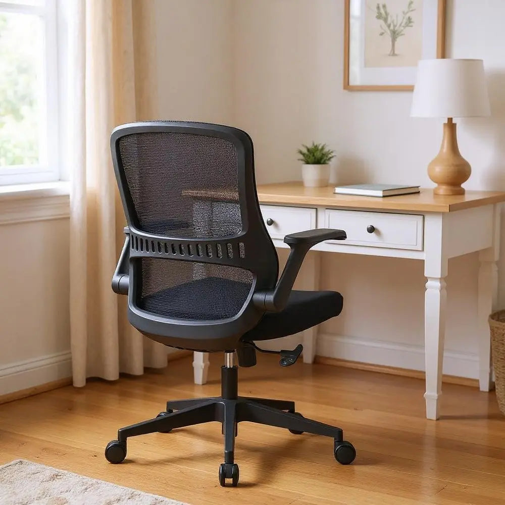 Black Adjustable Height Swivel Rolling Executive Office Chair - NOBLE HOME INTERIORS