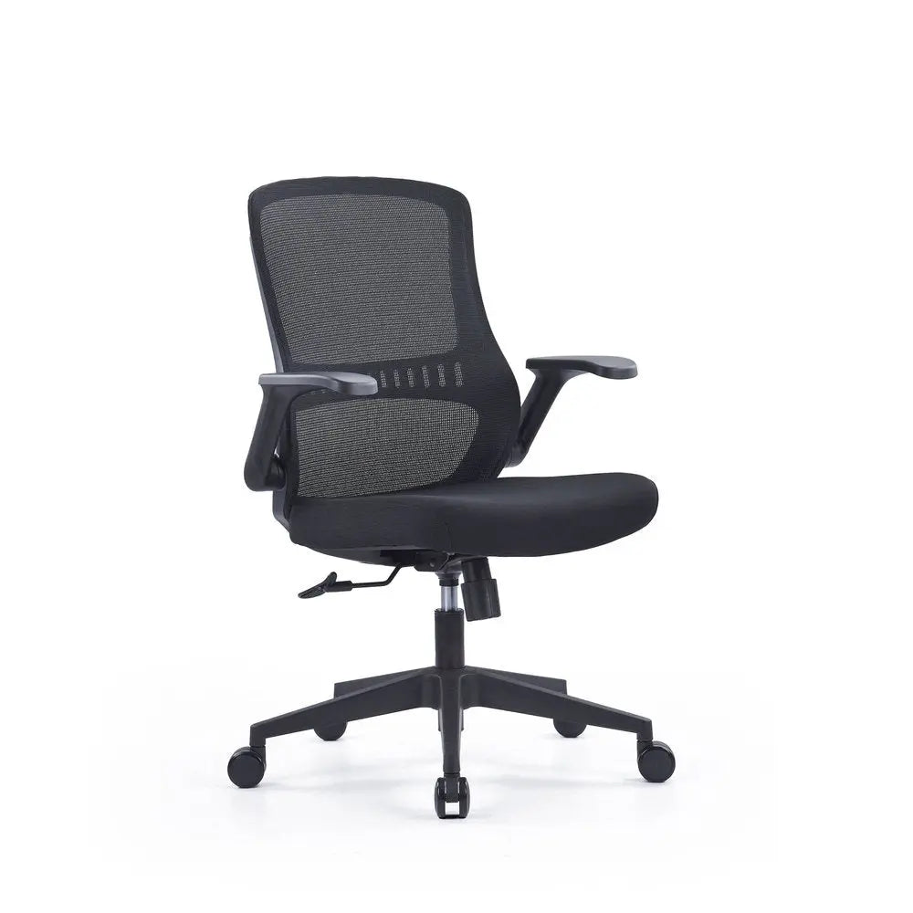 Black Adjustable Height Swivel Rolling Executive Office Chair - NOBLE HOME INTERIORS