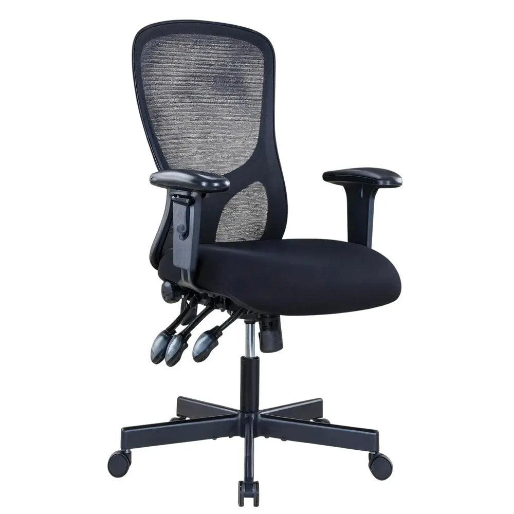 Black Adjustable Height Swivel Rolling Executive Office Chair - NOBLE HOME INTERIORS