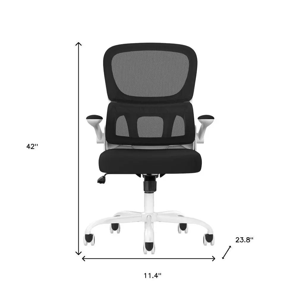 Black Adjustable Height Swivel Rolling Gaming Chair - NOBLE HOME INTERIORS