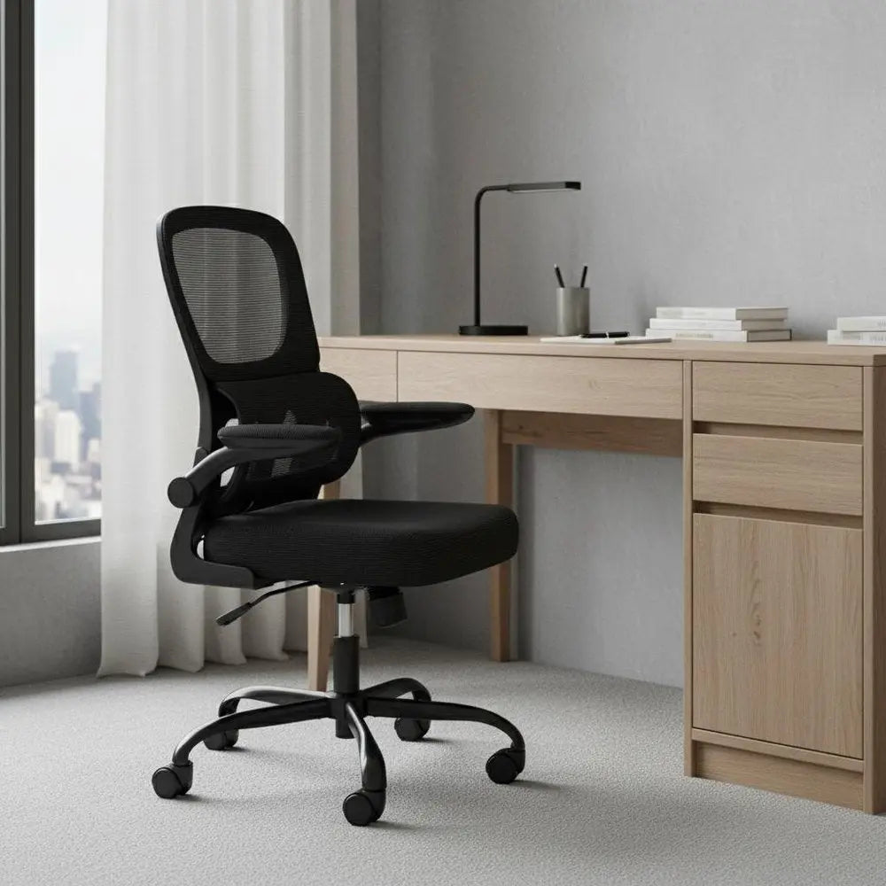 Black Adjustable Height Swivel Rolling Office Chair - NOBLE HOME INTERIORS