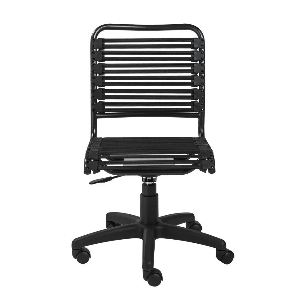 Black Adjustable Swivel Bungee Rolling Office Chair HomeRoots