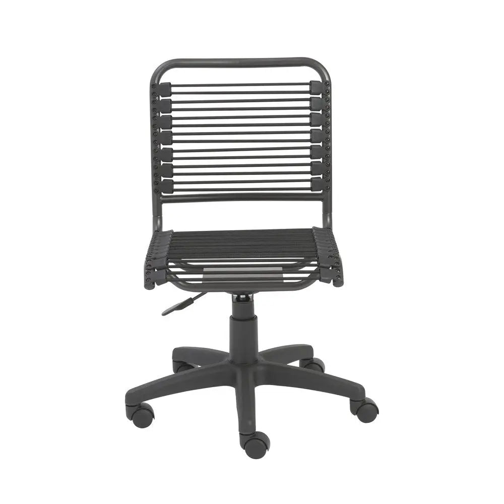 Black Adjustable Swivel Bungee Rolling Office Chair HomeRoots