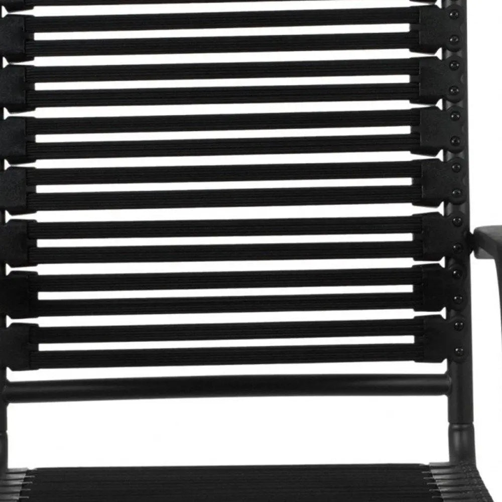 Black Adjustable Swivel Bungee Rolling Office Chair - NOBLE HOME INTERIORS