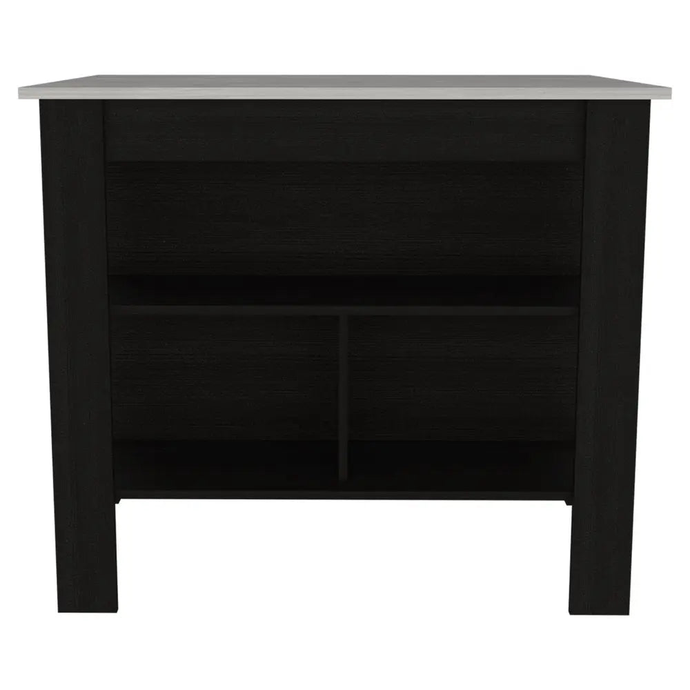 Black and Ivory 41" Kitchen Island With Storage - NOVA HOME FURNITURE