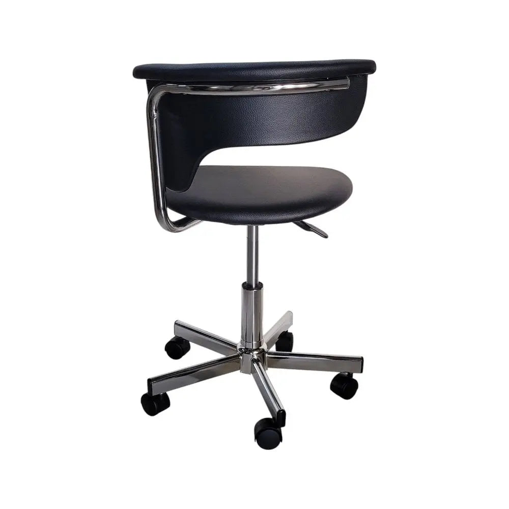 Black and Silver Adjustable Height Swivel Rolling Conference Office Chair - NOBLE HOME INTERIORS