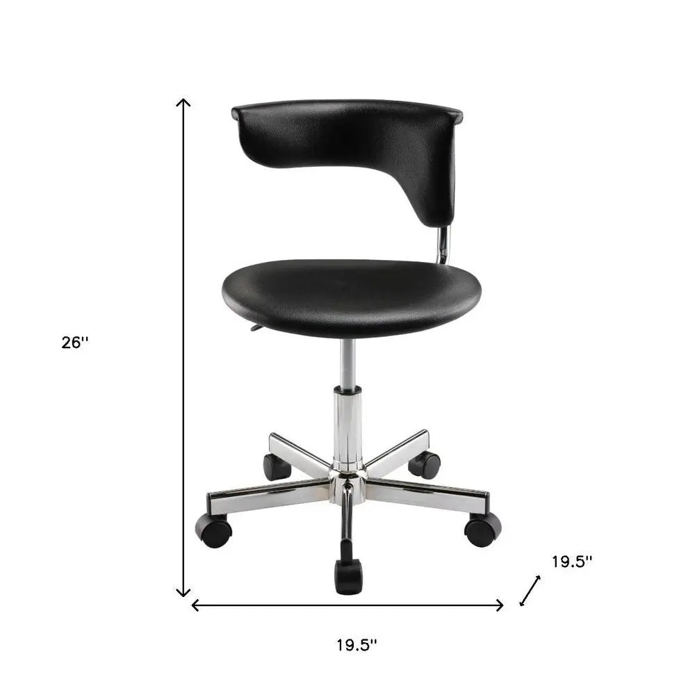 Black and Silver Adjustable Height Swivel Rolling Conference Office Chair - NOBLE HOME INTERIORS