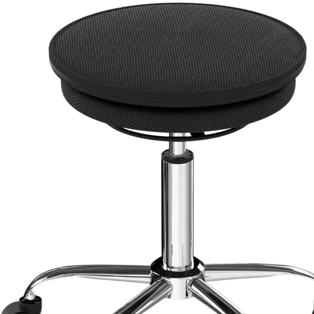 Black and Silver Adjustable Height Swivel Rolling Office Chair - NOBLE HOME INTERIORS