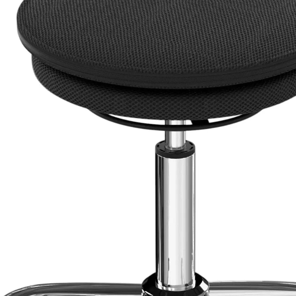 Black and Silver Adjustable Height Swivel Rolling Office Chair - NOBLE HOME INTERIORS