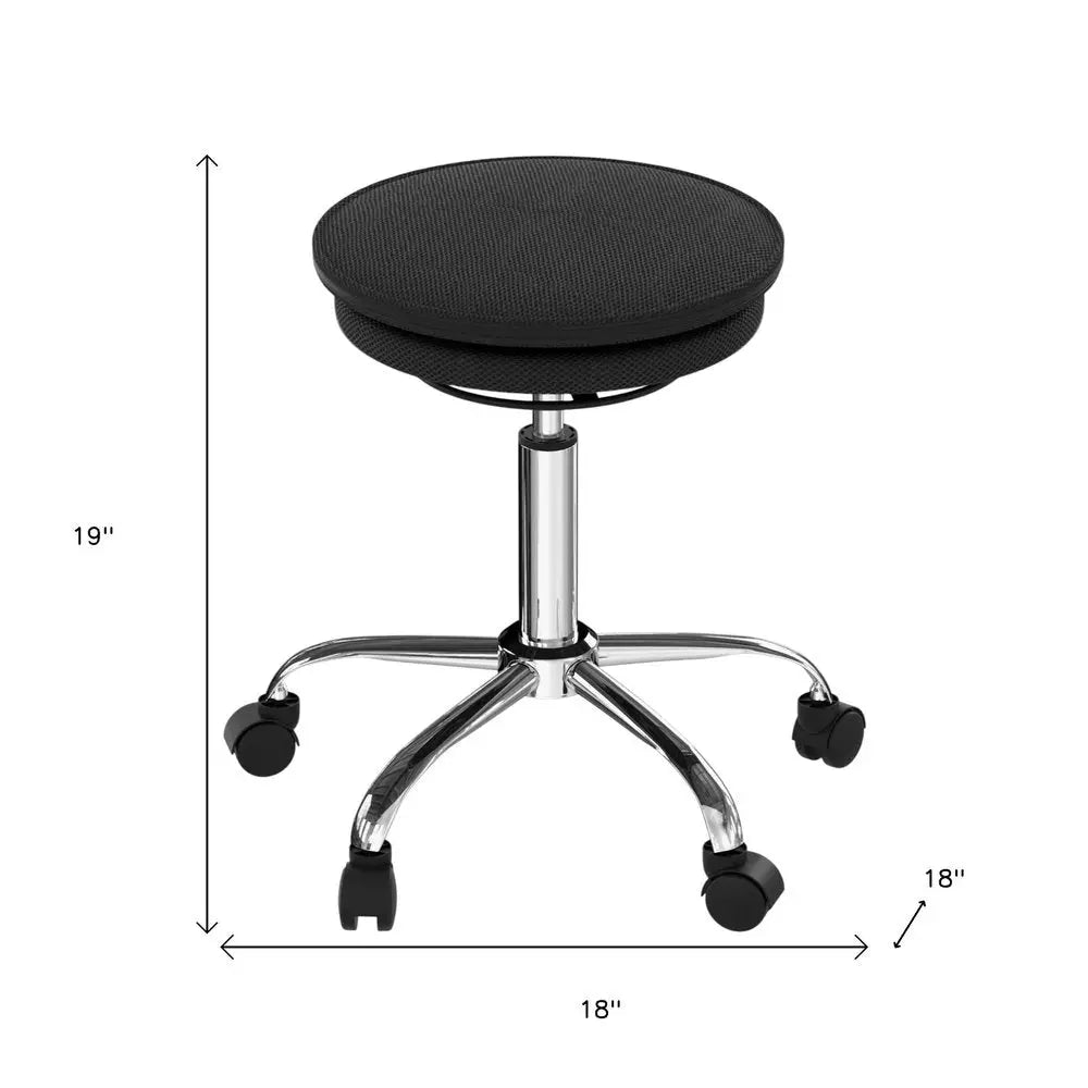 Black and Silver Adjustable Height Swivel Rolling Office Chair - NOBLE HOME INTERIORS