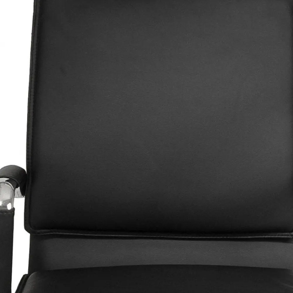 Black and Silver Adjustable Swivel Faux Leather Rolling Conference Office Chair - NOBLE HOME INTERIORS