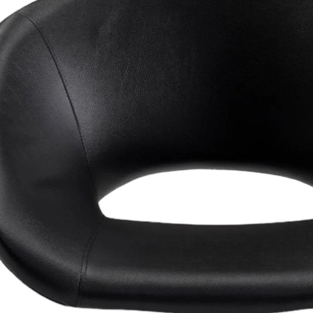 Black and Silver Faux Leather Adjustable Height Swivel Rolling Office Chair - NOBLE HOME INTERIORS