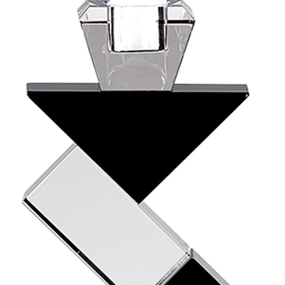 Black Crystal Geometric Tabletop Pillar Candle Holders - NOBLE HOME INTERIORS