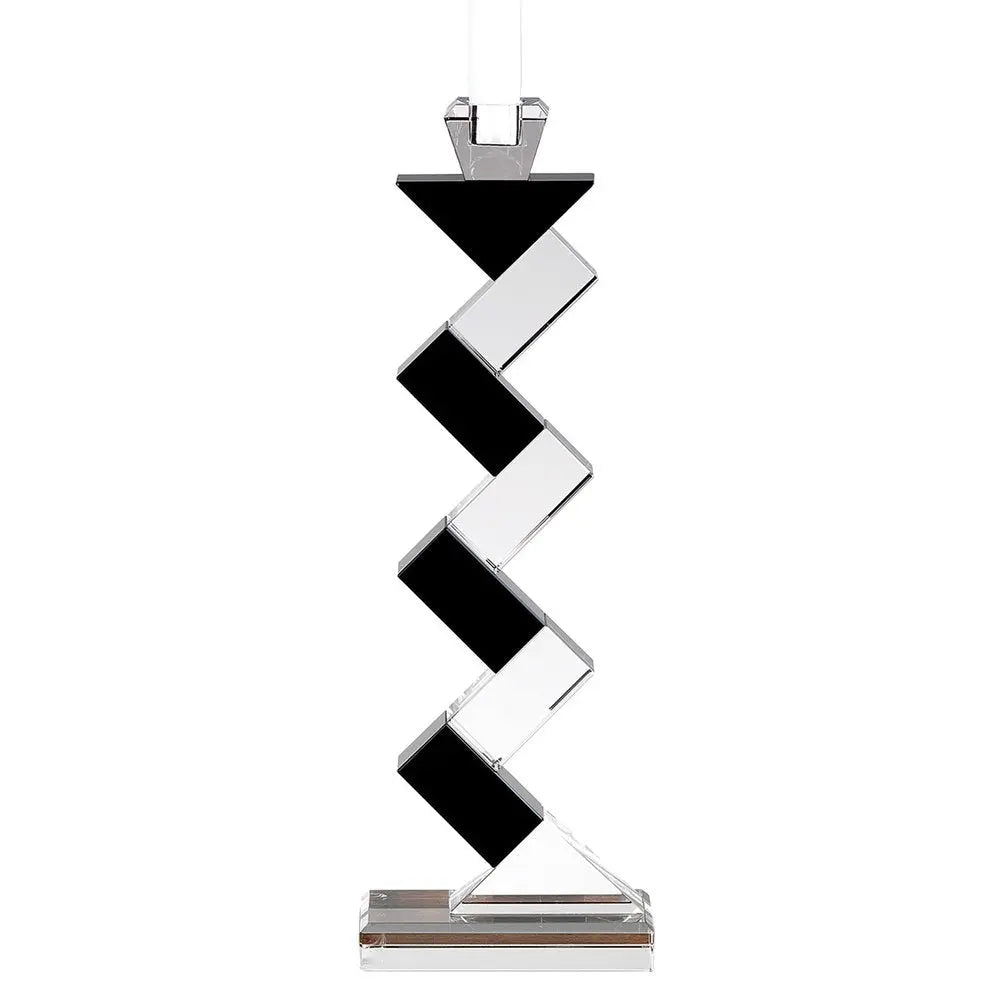 Black Crystal Geometric Tabletop Pillar Candle Holders - NOBLE HOME INTERIORS