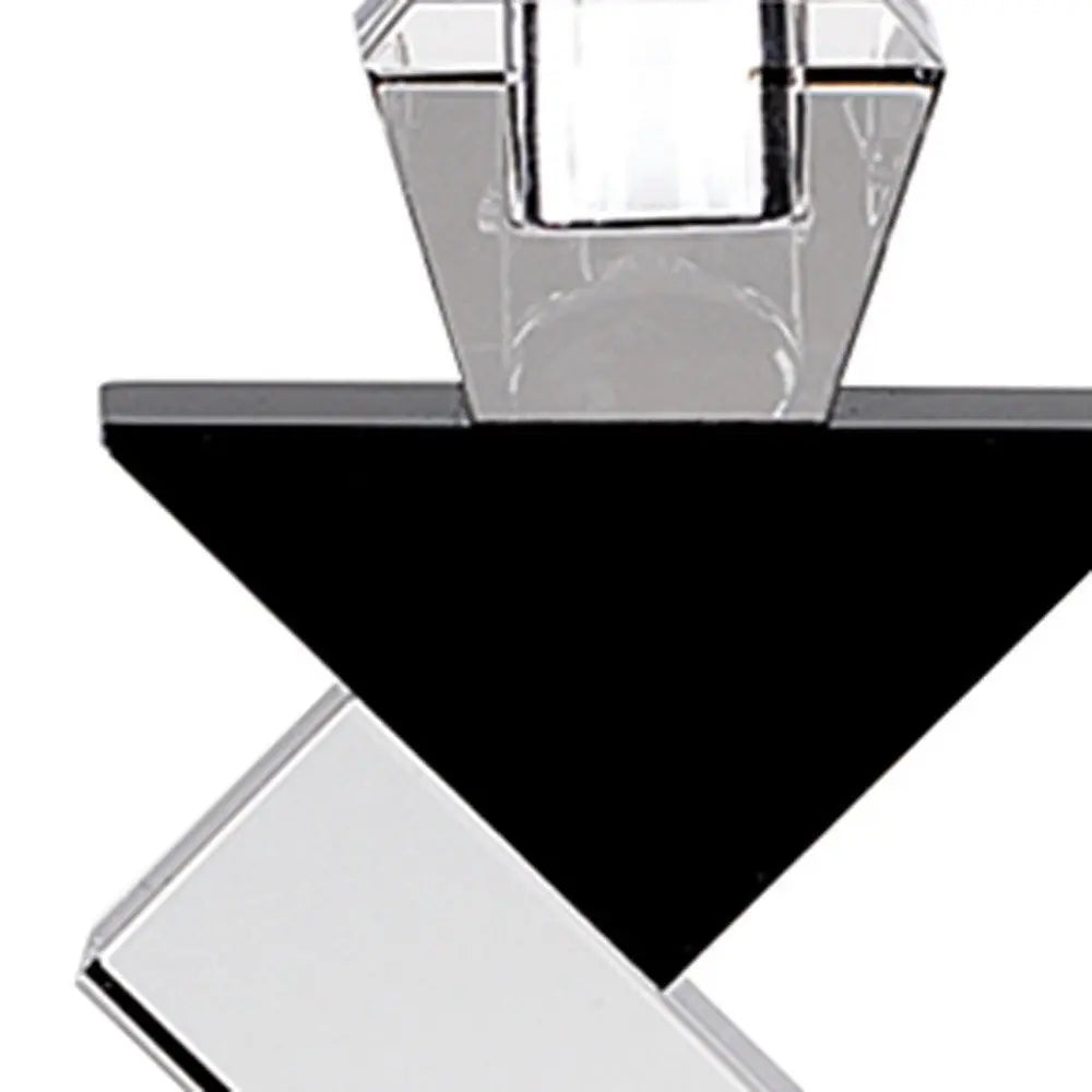 Black Crystal Geometric Tabletop Pillar Candle Holders - NOBLE HOME INTERIORS