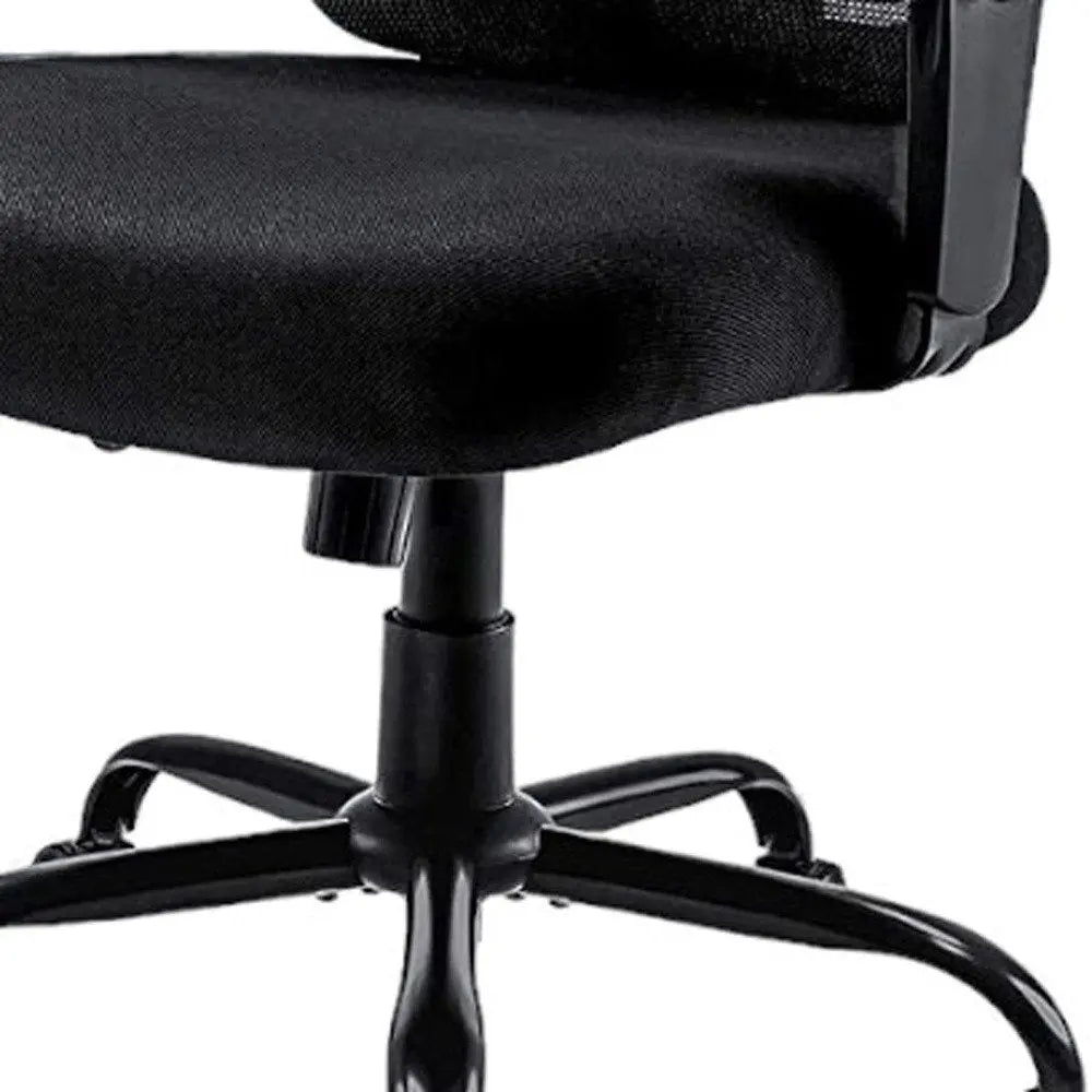 Black Fabric Mesh and Steel Adjustable Swivel Rolling Executive Office Chair - NOBLE HOME INTERIORS