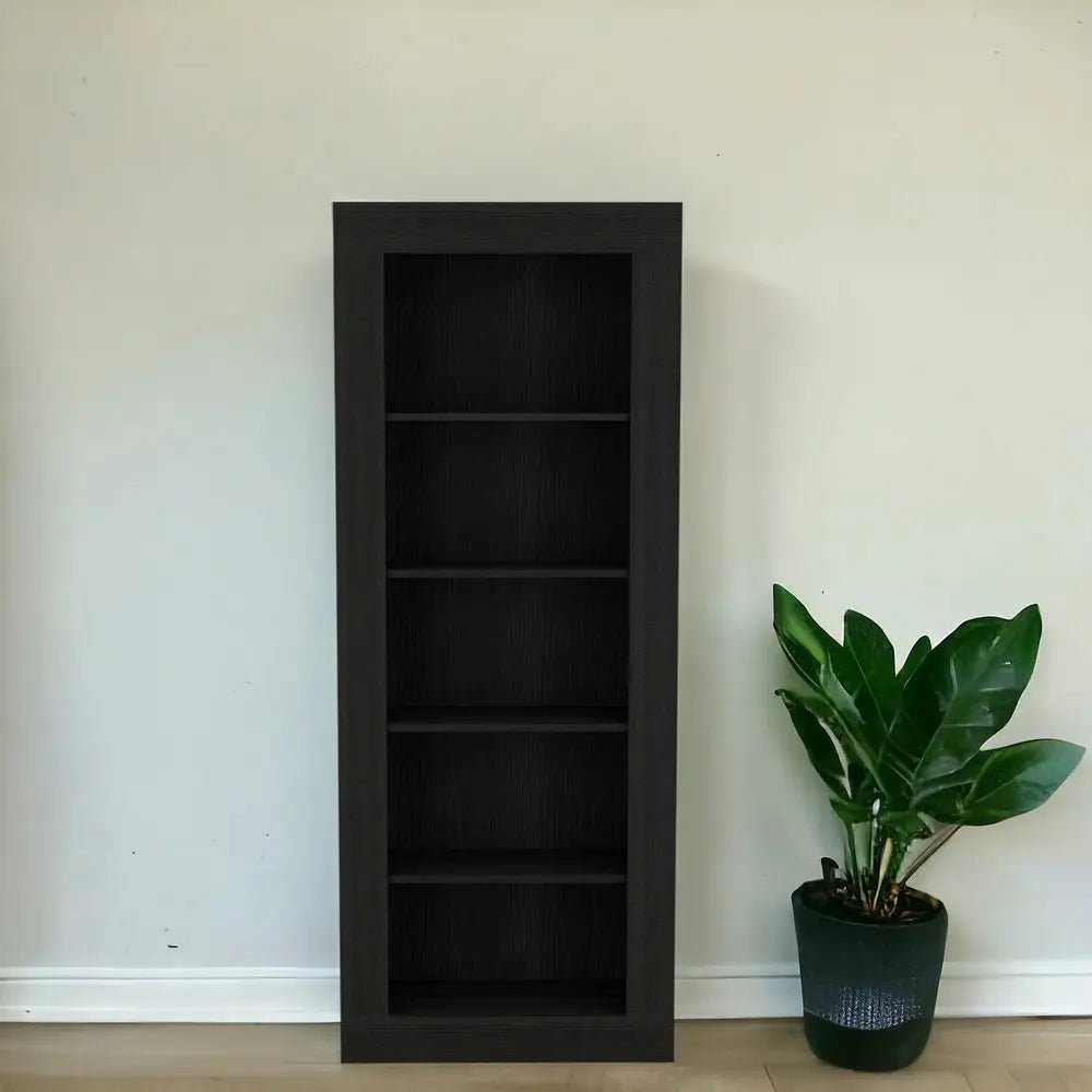 Black Five Tier Bookcase HomeRoots