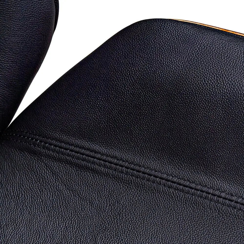 Black Rosewood and Silver Adjustable Height Swivel Rolling Conference Office Chair HomeRoots