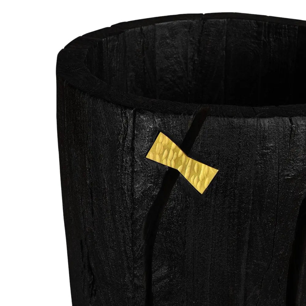 Black Wood Pot Planter - NOBLE HOME INTERIORS