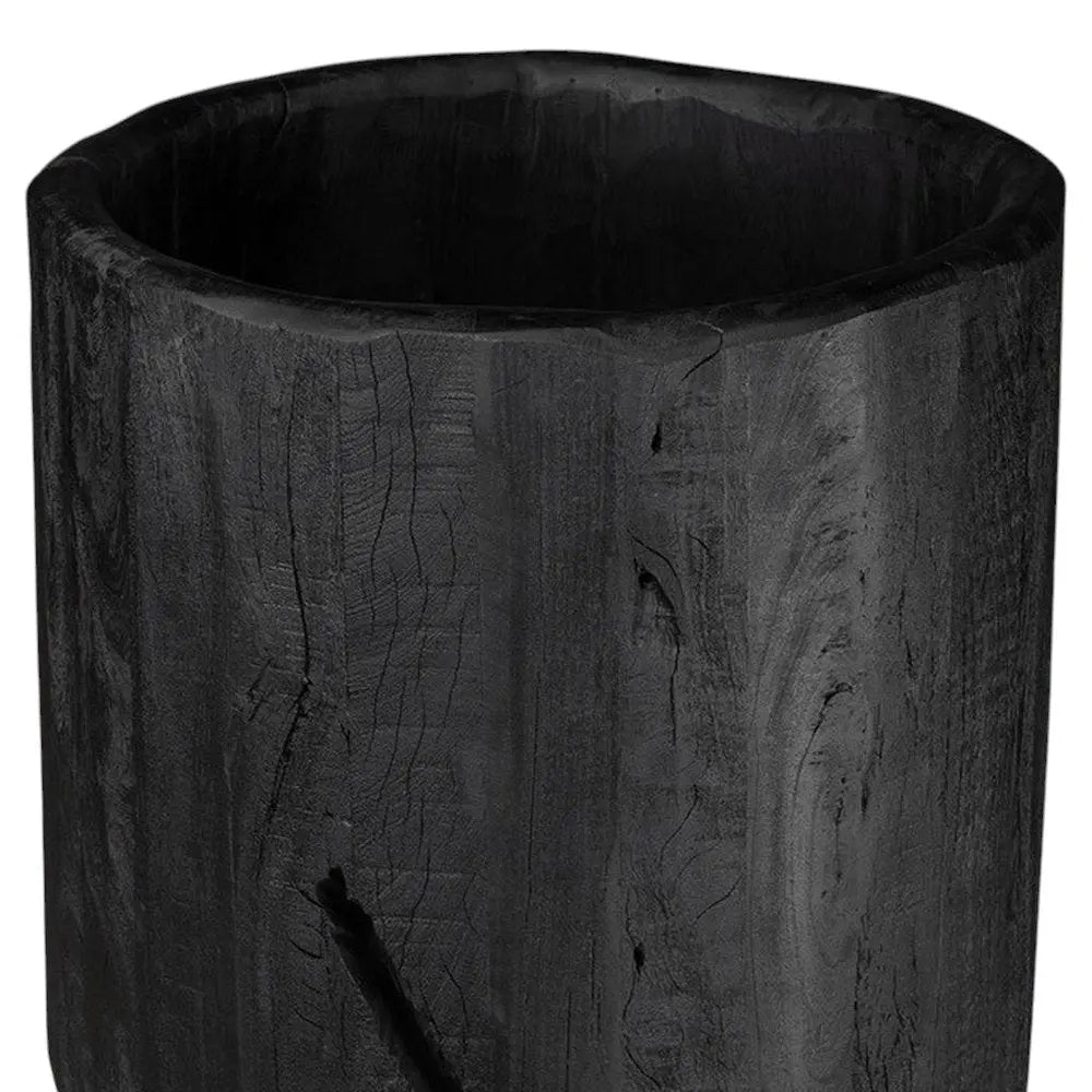 Black Wood Pot Planter - NOBLE HOME INTERIORS