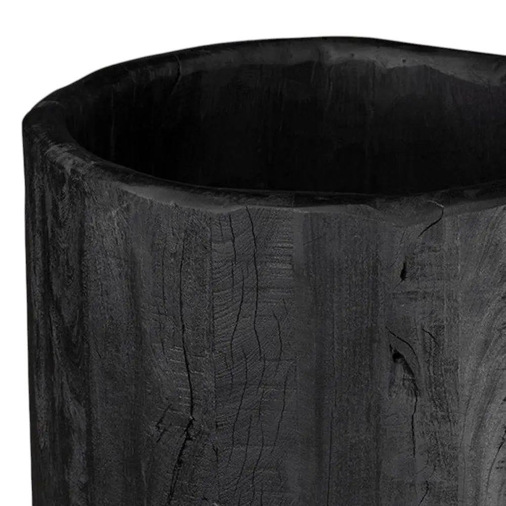 Black Wood Pot Planter - NOBLE HOME INTERIORS