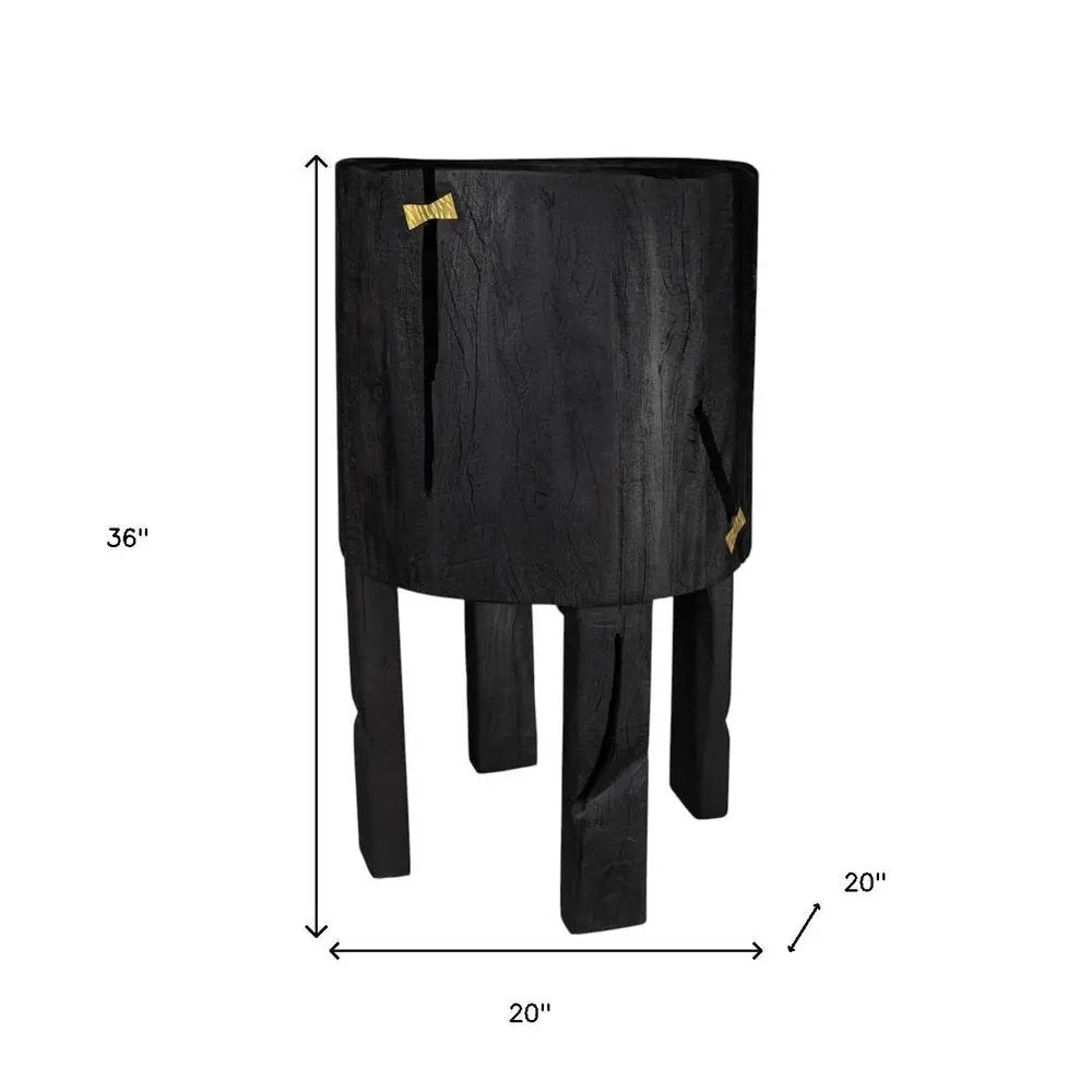 Black Wood Pot Planter - NOBLE HOME INTERIORS