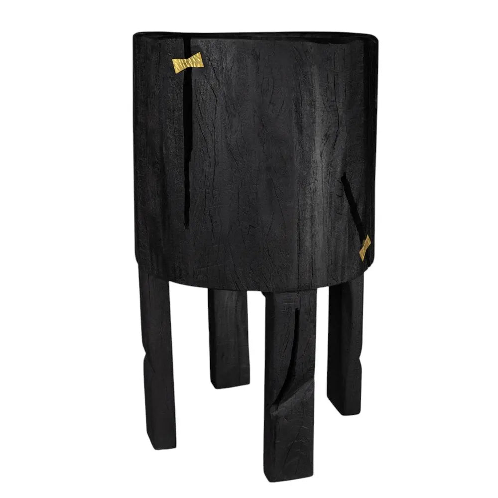 Black Wood Pot Planter - NOBLE HOME INTERIORS