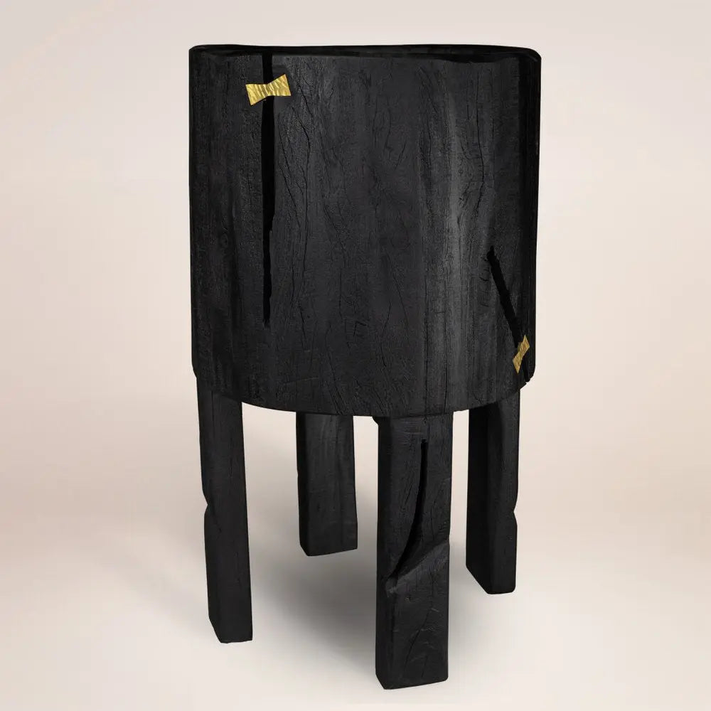 Black Wood Pot Planter - NOBLE HOME INTERIORS