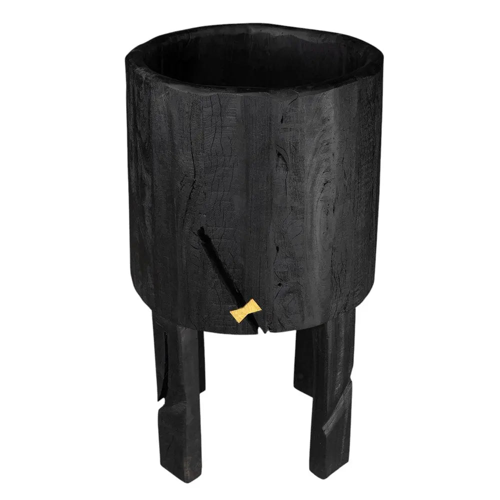 Black Wood Pot Planter - NOBLE HOME INTERIORS