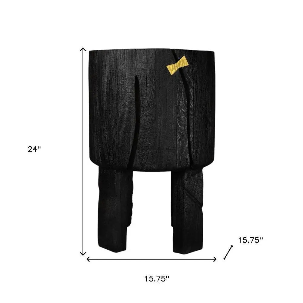 Black Wood Pot Planter - NOBLE HOME INTERIORS