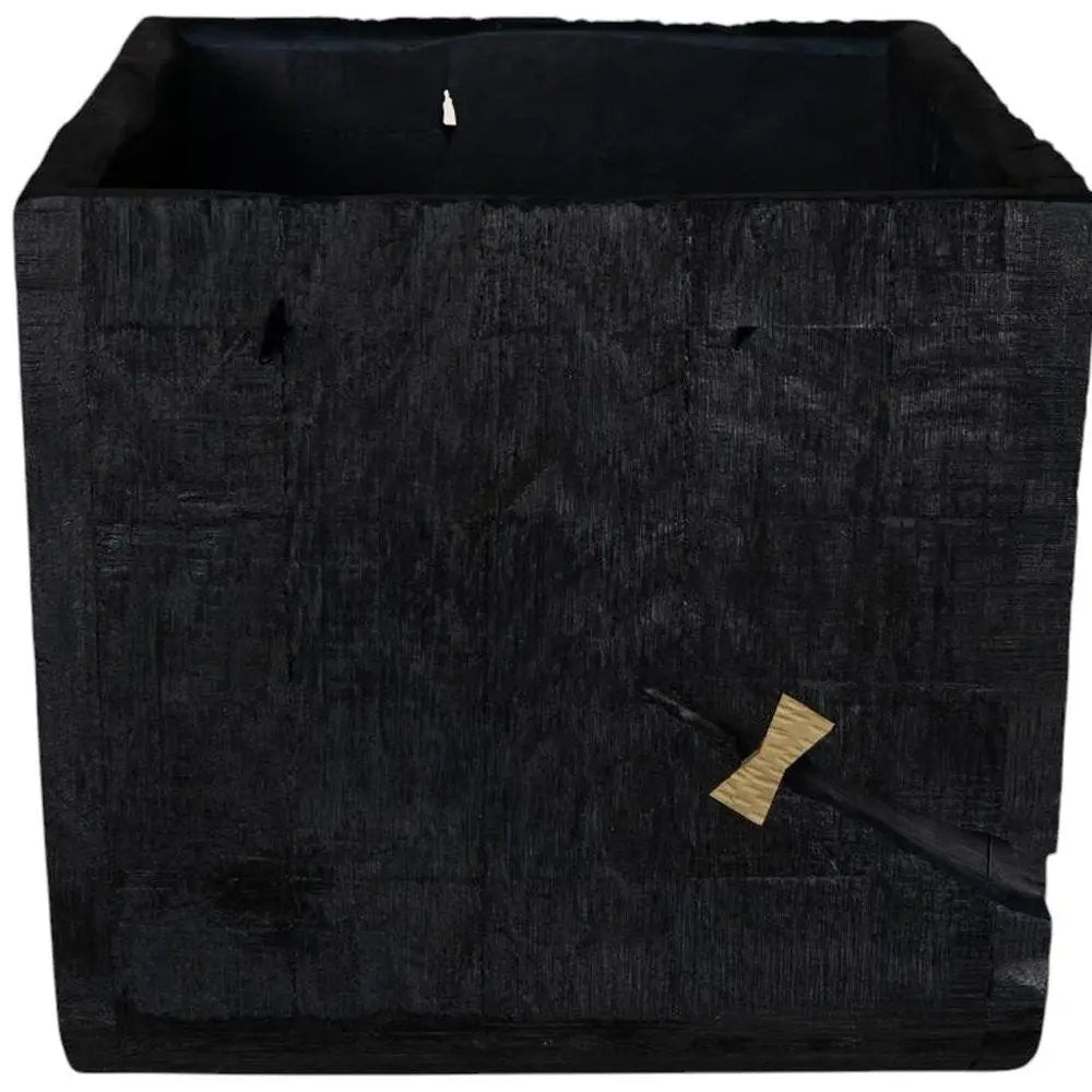 Black Wood Square Pot Planter - NOBLE HOME INTERIORS