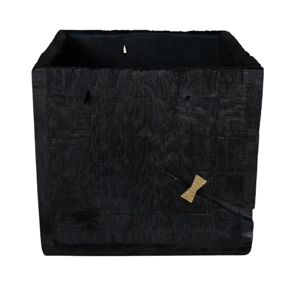 Black Wood Square Pot Planter - NOBLE HOME INTERIORS