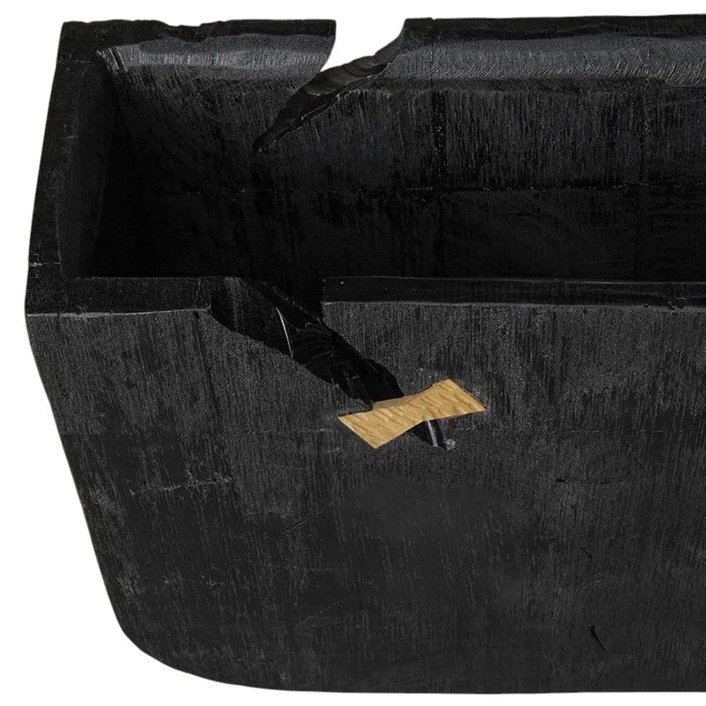 Black Wood Square Pot Planter - NOBLE HOME INTERIORS