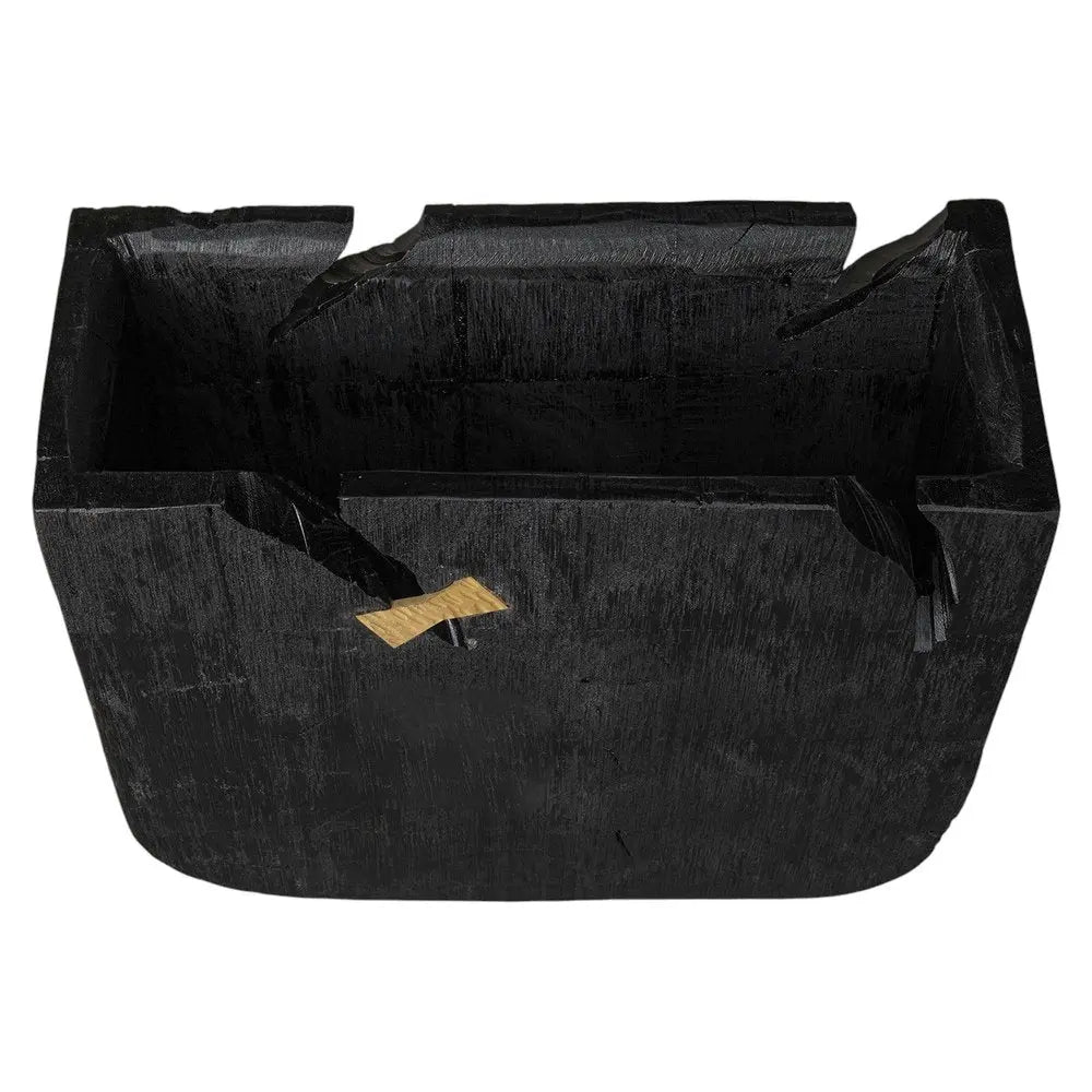 Black Wood Square Pot Planter - NOBLE HOME INTERIORS