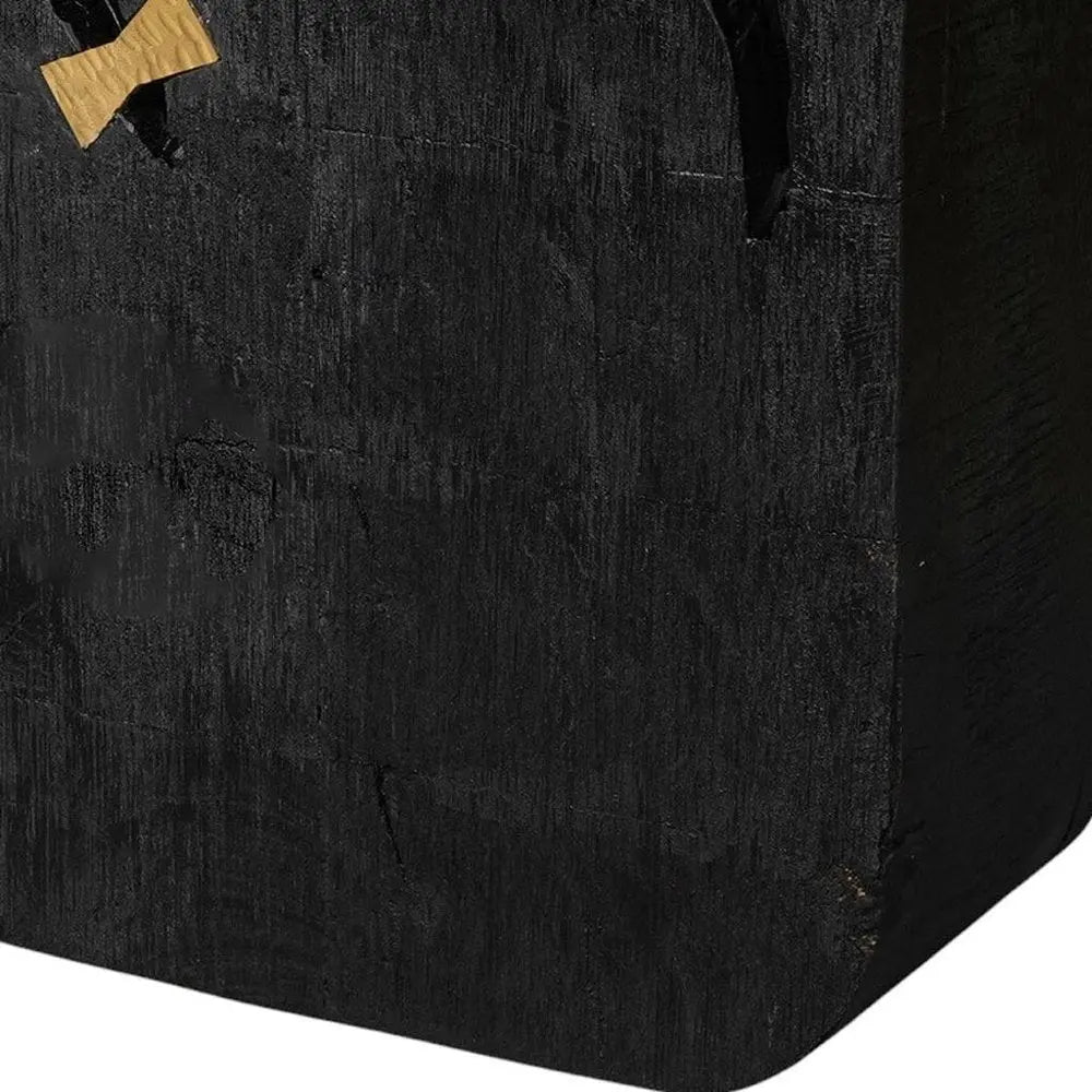 Black Wood Square Pot Planter - NOBLE HOME INTERIORS