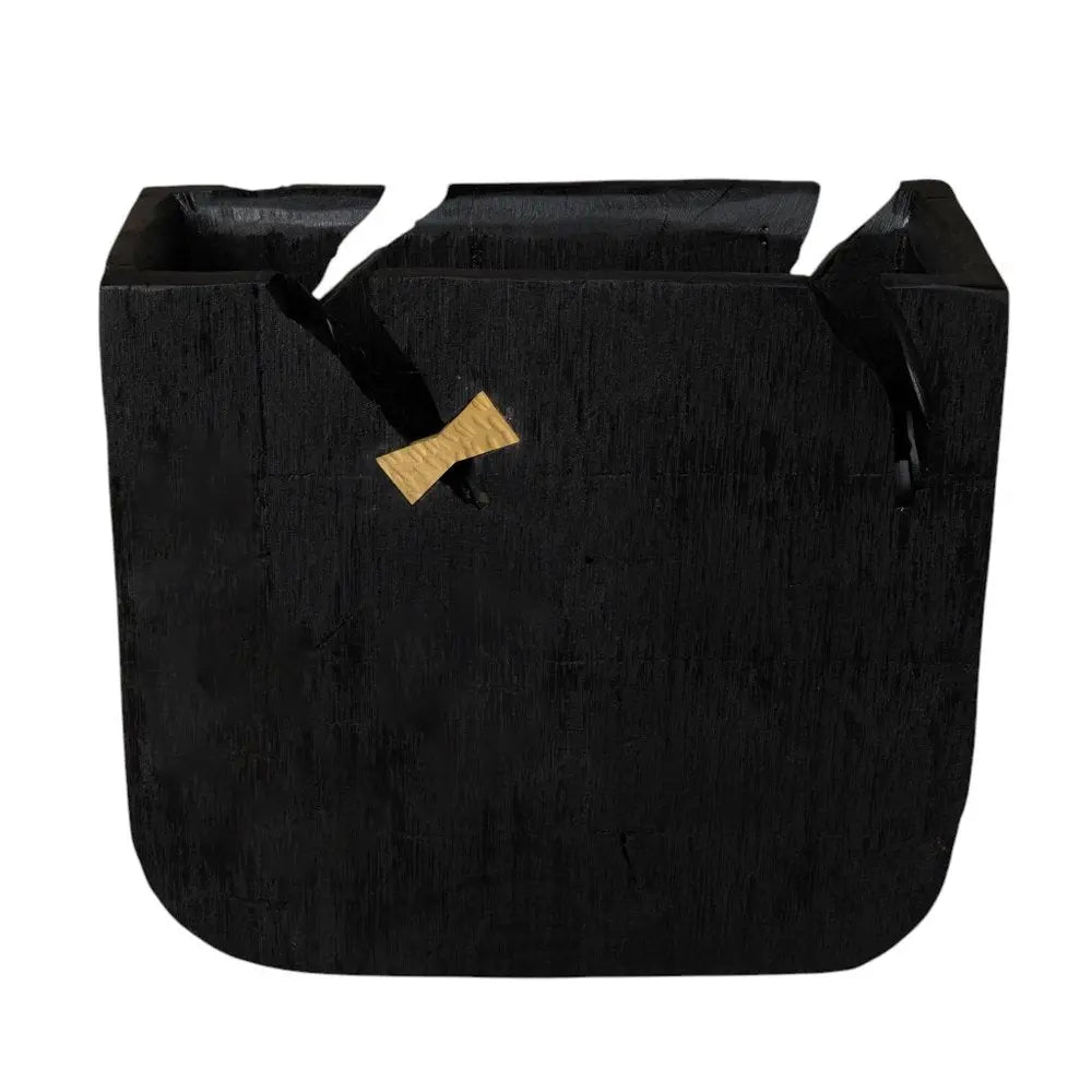 Black Wood Square Pot Planter - NOBLE HOME INTERIORS