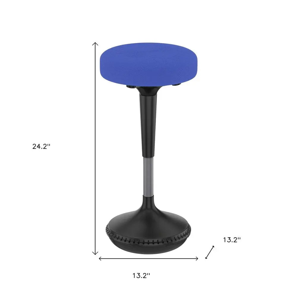 Blue and Black Adjustable Height Swivel Office Chair - NOBLE HOME INTERIORS