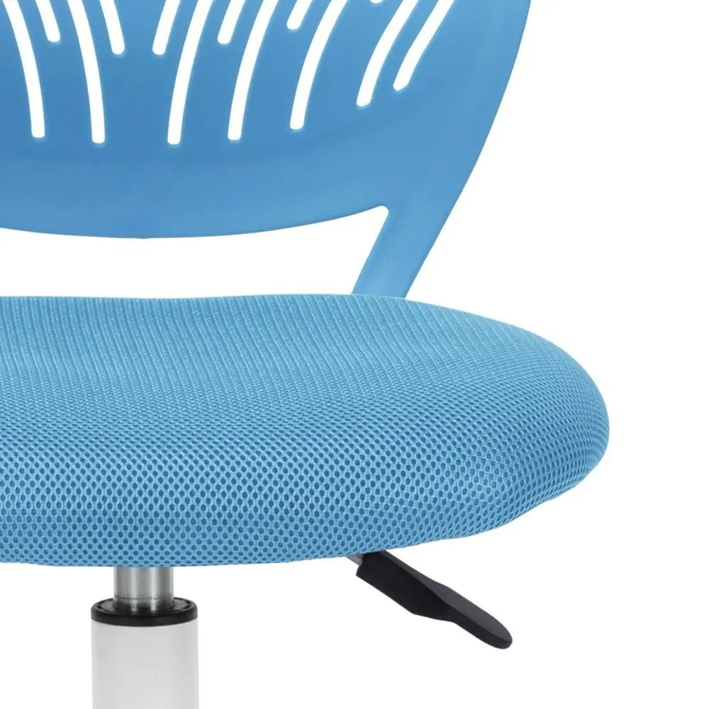 Blue and White Adjustable Height Swivel Rolling Office Chair - NOBLE HOME INTERIORS